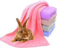 🔥 medium soft blankets for guinea pigs, fleece cage liners for hamsters, bedding mats for small animals, bathe towels (pack of 5) logo