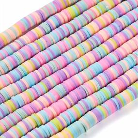 img 4 attached to Colorful Candy Pastel Polymer Clay Beads For DIY Jewelry Making - Beadthoven 10 Strand 6Mm Heishi Beads