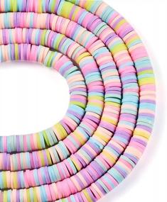 img 3 attached to Colorful Candy Pastel Polymer Clay Beads For DIY Jewelry Making - Beadthoven 10 Strand 6Mm Heishi Beads