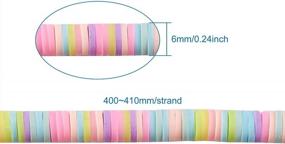 img 2 attached to Colorful Candy Pastel Polymer Clay Beads For DIY Jewelry Making - Beadthoven 10 Strand 6Mm Heishi Beads