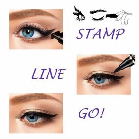 img 2 attached to 💧 Waterproof Eye Makeup: iMethod Liquid Eyeliner with Winged Eyeliner Stamp for Perfect Cat Eye in Seconds, Long-Lasting | Set of 2