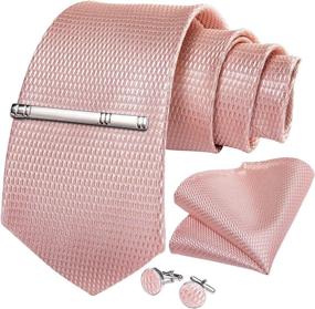 img 2 attached to 👔 DiBanGu Plaids Mens Accessories Set - Necktie, Handkerchief, Cufflinks - Ideal for Ties, Cummerbunds, and Pocket Squares