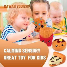img 1 attached to Get Relief From Stress With Anboor Squishies Pizza, Cookies, Cake, And Fries – Soft, Slow Rising, Kawaii, And Scented Toy Set For Kids With Decorative Props