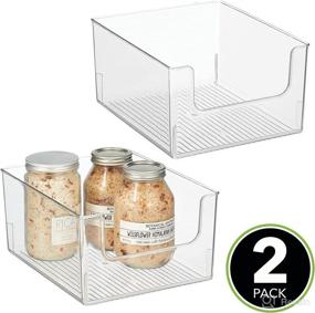 img 3 attached to 📦 mDesign Clear Plastic Storage Bin Basket for Bathroom Organization - Vanity, Cubby, Cabinet, and Closet Organizer - Ligne Collection - 2 Pack