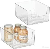 📦 mdesign clear plastic storage bin basket for bathroom organization - vanity, cubby, cabinet, and closet organizer - ligne collection - 2 pack logo