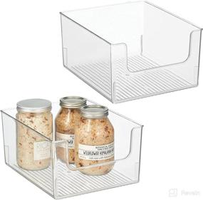 img 4 attached to 📦 mDesign Clear Plastic Storage Bin Basket for Bathroom Organization - Vanity, Cubby, Cabinet, and Closet Organizer - Ligne Collection - 2 Pack