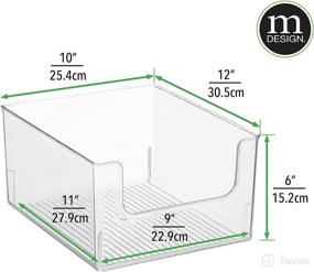 img 2 attached to 📦 mDesign Clear Plastic Storage Bin Basket for Bathroom Organization - Vanity, Cubby, Cabinet, and Closet Organizer - Ligne Collection - 2 Pack