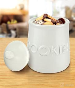 img 3 attached to 🍪 KOVOT Ceramic Classic Cookie Jar: Air-Sealed Lid, 6 1/4"L x 6 1/4"W x 8 1/2"H