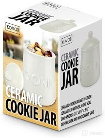 img 1 attached to 🍪 KOVOT Ceramic Classic Cookie Jar: Air-Sealed Lid, 6 1/4"L x 6 1/4"W x 8 1/2"H