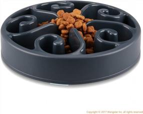 img 4 attached to Enhance Mealtime Fun And Health For Your Pets - Wangstar Slow Feeder Bowl With Bloat Stop Puzzle And Anti-Skid Design In Grey, 8''X1.9''