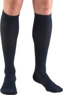 men's navy knee-high compression dress socks - truform 20-30 mmhg over calf length, large size logo