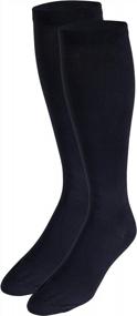 img 2 attached to Men'S Navy Knee-High Compression Dress Socks - Truform 20-30 MmHg Over Calf Length, Large Size