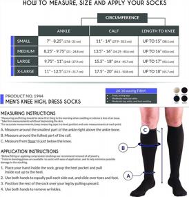 img 3 attached to Men'S Navy Knee-High Compression Dress Socks - Truform 20-30 MmHg Over Calf Length, Large Size