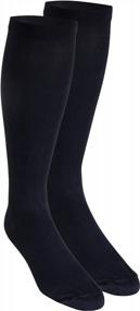 img 1 attached to Men'S Navy Knee-High Compression Dress Socks - Truform 20-30 MmHg Over Calf Length, Large Size