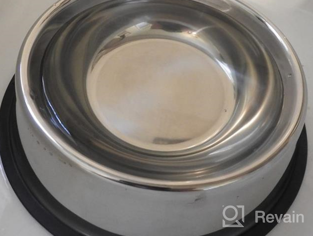img 1 attached to WEDAWN Stainless Steel Pet Bowls With Rubber Base - 8Oz, 16Oz, 26Oz, 40Oz Sizes For Dogs, Cats, Puppies, Kittens, And Rabbits - Ideal For Water And Food - Pack Of 2, Silver - 1 Cup/6 Oz Capacity review by Jonah Riggle