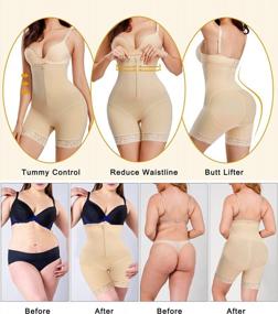 img 2 attached to Bootylicious And Slim: Gotoly Women'S Tummy Control Butt Lifter Shapewear With High Waist Trainer Shorts And Zipper
