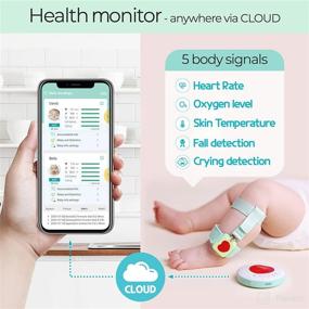 img 3 attached to 👶 Aimon Smart Band Baby Monitor - Health & Sleep Monitor for Infants (Oxygen, Heart Rate, Temperature, Fall, Crying Detection) - 2 Sizes Available (Small & Large, 0 to 35 Months)