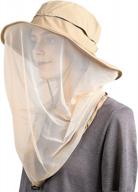 upf 50+ солнцезащитная шапка для рыбалки boonie hat cap: flammi mosquito head net safari outdoor hat for men / women логотип