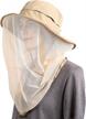 upf 50+ sun protection fishing boonie hat cap: flammi mosquito head net safari outdoor hat for men/women logo