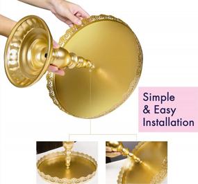 img 1 attached to 9-Piece Antique Riccle Gold Cake Stand Set - Perfect For Christmas, Wedding, Birthday & More!