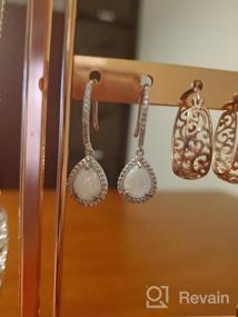 img 7 attached to Opal Teardrop Dangle Earrings For Women, White Gold Plated With Stunning Sparkle - GEMSME