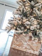 картинка 1 прикреплена к отзыву Коробка в стиле рустик из дерева для декора Рождественской ёлки в фермерском стиле - старинная стойка из обветренного дерева для стандартных ёлок в коричневом цвете от Justin Bradford