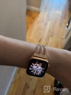 картинка 1 прикреплена к отзыву Rose Gold Bling Diamond Rhinestone Metal Link Bracelet Compatible With Apple Watch Band 38Mm 40Mm 41Mm - Series 8 7 6 5 4 3 2 1 SE Women'S Replacement от Ray Adair
