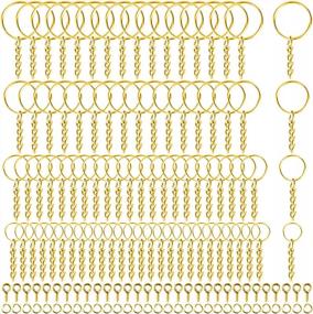 img 4 attached to Shynek'S Versatile Gold Key Ring Kit - 360PCS With Jump Rings And Screw Eye Pins For Jewelry Making And DIY Crafts!