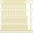 shynek's versatile gold key ring kit - 360pcs with jump rings and screw eye pins for jewelry making and diy crafts! logo