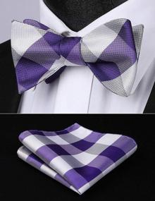 img 3 attached to Stylish Plaid Bow Tie And Pocket Square Set For Men'S Formal Occasions
