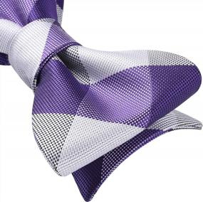 img 1 attached to Stylish Plaid Bow Tie And Pocket Square Set For Men'S Formal Occasions