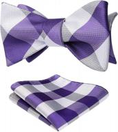 stylish plaid bow tie and pocket square set for men's formal occasions logo