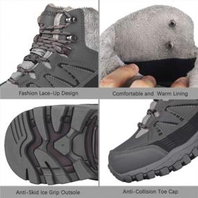 img 1 attached to GRITION Женские непромокаемые походные ботинки: зимняя прогулочная обувь, легкие модные ботинки с высоким берцем для активного отдыха и теплая повседневная одежда на шнуровке