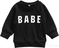 ymq infant toddler baby girls boys crewneck pullover sweatshirt top long sleeve letter casual sweater blouse fall clothes outfits babe black 2 3t apparel & accessories baby boys best in clothing logo