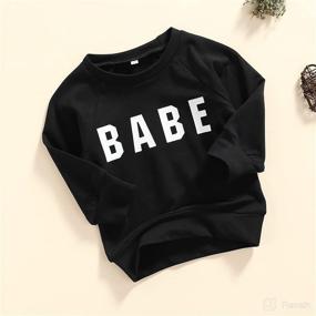 img 3 attached to YMQ Infant Toddler Baby Girls Boys Crewneck Pullover Sweatshirt Top Long Sleeve Letter Casual Sweater Blouse Fall Clothes Outfits Babe Black 2 3T Apparel & Accessories Baby Boys best in Clothing