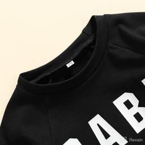 img 1 attached to YMQ Infant Toddler Baby Girls Boys Crewneck Pullover Sweatshirt Top Long Sleeve Letter Casual Sweater Blouse Fall Clothes Outfits Babe Black 2 3T Apparel & Accessories Baby Boys best in Clothing