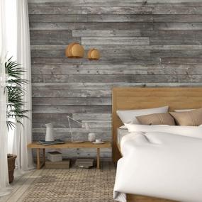 img 1 attached to Wood Wallpaper Shiplap Peel And Stick Wallpaper For Bedroom 15.8" X 118" Self Adhesive Vintage Wood Plank Farmhouse Wallpaper Removable Wood Contact Paper For Cabinets Shelves