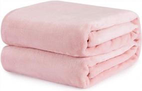 img 4 attached to Pink Lightweight Fleece Blanket Throw For Couch, Bed, Camping, And Travel - Super Soft Cozy Microfiber Flannel, 50 X 60 Inches Plush And All-Season Blankets, By Wemore