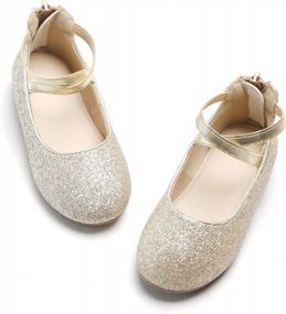 img 4 attached to Kiderence Toddler Girls' Flat Flower Mary Jane Shoes - Perfect For School & Parties!