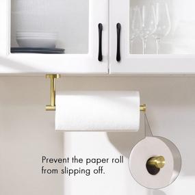 img 2 attached to Brushed Brass Paper Towel Holder For 11-Inch Rolls - Wall-Mounted SUS 304 Stainless Steel Dispenser (Model A2175S30-BZ) Ideal For Kitchen Use