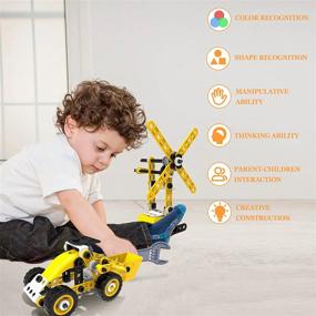 img 2 attached to Раскройте творческий потенциал и знания с Acelane Kids Building Toys STEM Toys - 100 шт. 8-в-1 развивающая обучающая строительная игрушка для 5-летних мальчиков и девочек