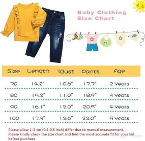 img 3 attached to Leopard Ruffle Top Denim Ripped Jeans Toddler Girl Clothes Baby Outfits Sets 2PCS 2T-5T