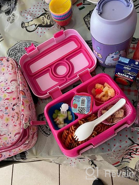 img 1 attached to Fun And Functional Bento Box For Boys: Leakproof And Conveniently Divided With Removable Tray - Perfect For Pre-School And Daycare! review by Jessica Davis