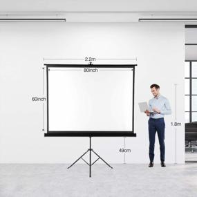 img 3 attached to Excelvan 100 Inch HD Projector Screen With Stable Tripod Stand - Ideal For Weddings, Parties And Meetings