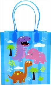 img 2 attached to Dinosaurs Party Favor Treat Bags With Handles, Dinosaur Candy Bags For Kids Birthday Party, Party Supply Decorations Pack Of 12