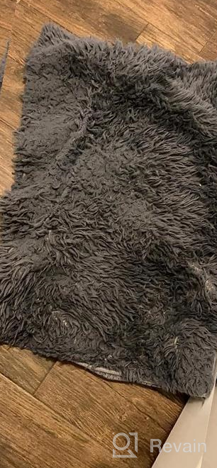 img 1 attached to Stylish And Soft Ophanie Washable Grey Shaggy Rug For Modern Home - Perfect For Bedroom, Living Room, And Nursery Décor review by Steven Harper