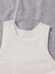 img 2 attached to Verdusa Women'S Round Neck Sleeveless Knit Sweater Vest Pullover Crop Tank Top Shirt