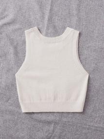 img 3 attached to Verdusa Women'S Round Neck Sleeveless Knit Sweater Vest Pullover Crop Tank Top Shirt