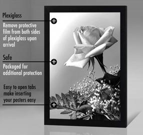 img 2 attached to Black Composite Wood Americanflat Frame For 12X18 Posters With Polished Plexiglass - Vertical And Horizontal Mounting Options - Includes Hanging Hardware For Wall Display