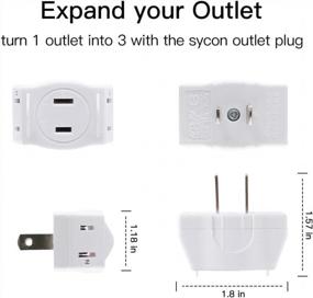 img 1 attached to 3 Outlet Wall Adapter Extender 2-Prong Ungrounded Plug Indoor AC Mini Plug Wall Tap Power Outlet Plug, 1 Pack